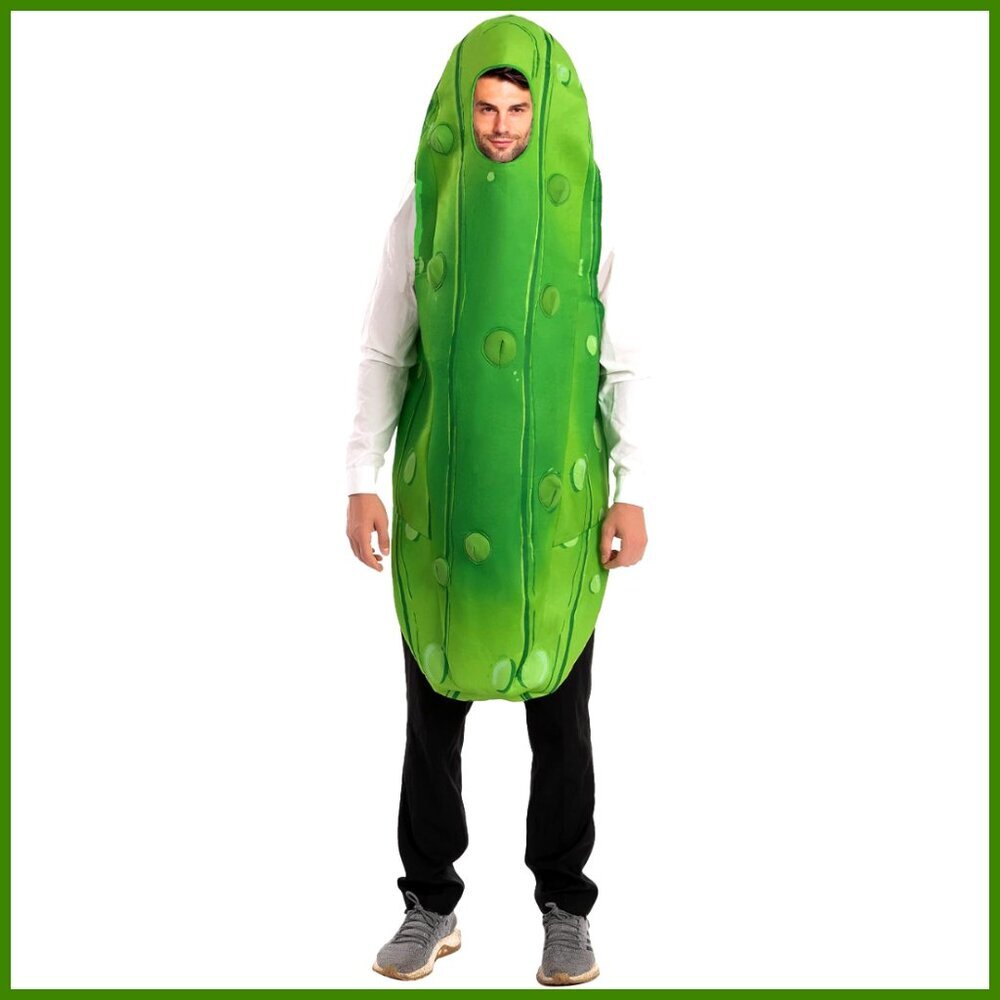 Adult Unisex Pickle Halloween Costume Jumpsuit, 100% Polyester
